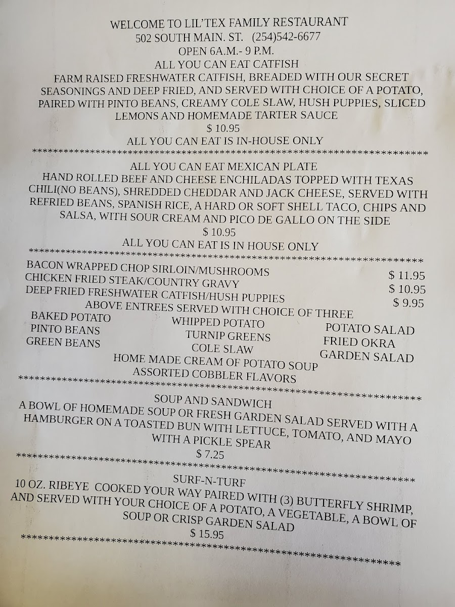 Menu Lil-Tex Restaurant-1